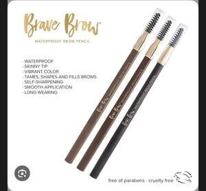 Belle Beauty Brave Brow Waterproof Eyebrow Pencil with Spoolie Brush- soft brown